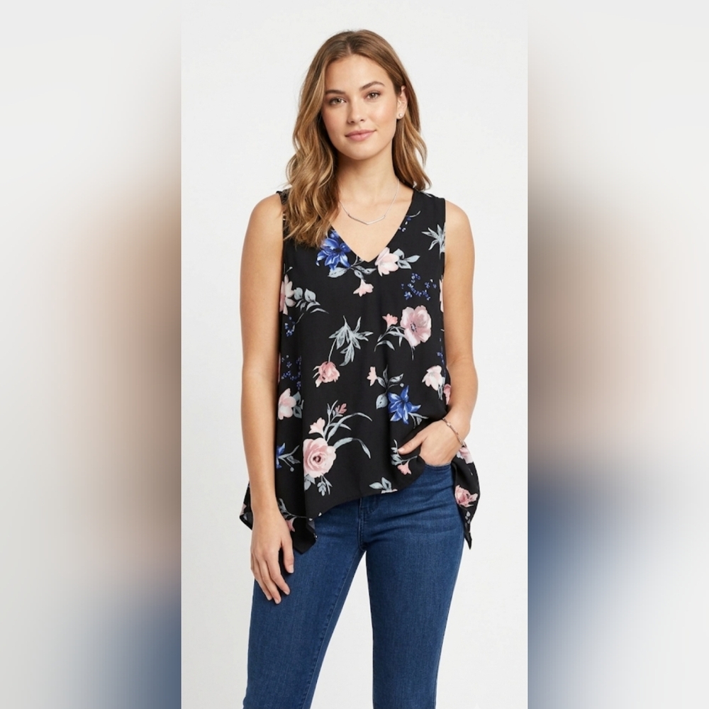 🌸 Jules & Leopold Floral V-Neck Tank Top | Size XL 🖤